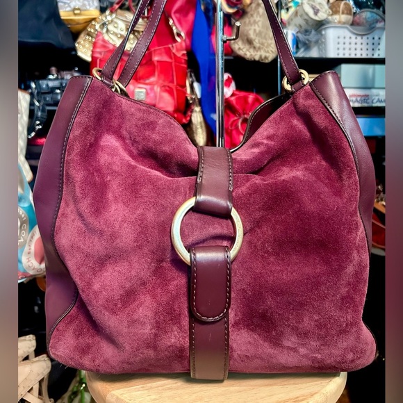 SET Michael Kors Plum Quincy Hobo Tote w/ Matching Long Wallet & Dust Bag w tags - Picture 3 of 15